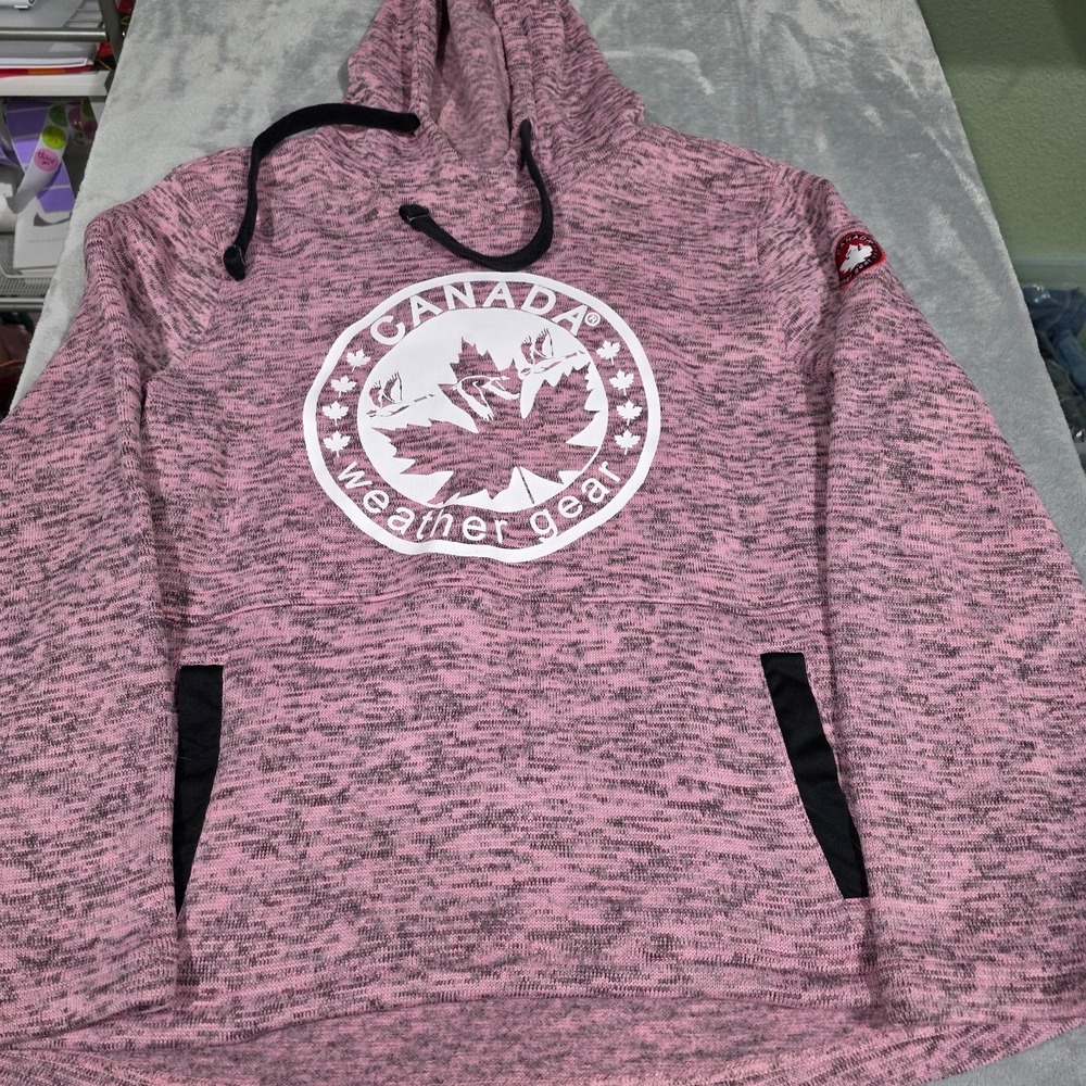 Canada Weather Gear Sweatshirt Women XL Pink Hoodie Graphic Heathered